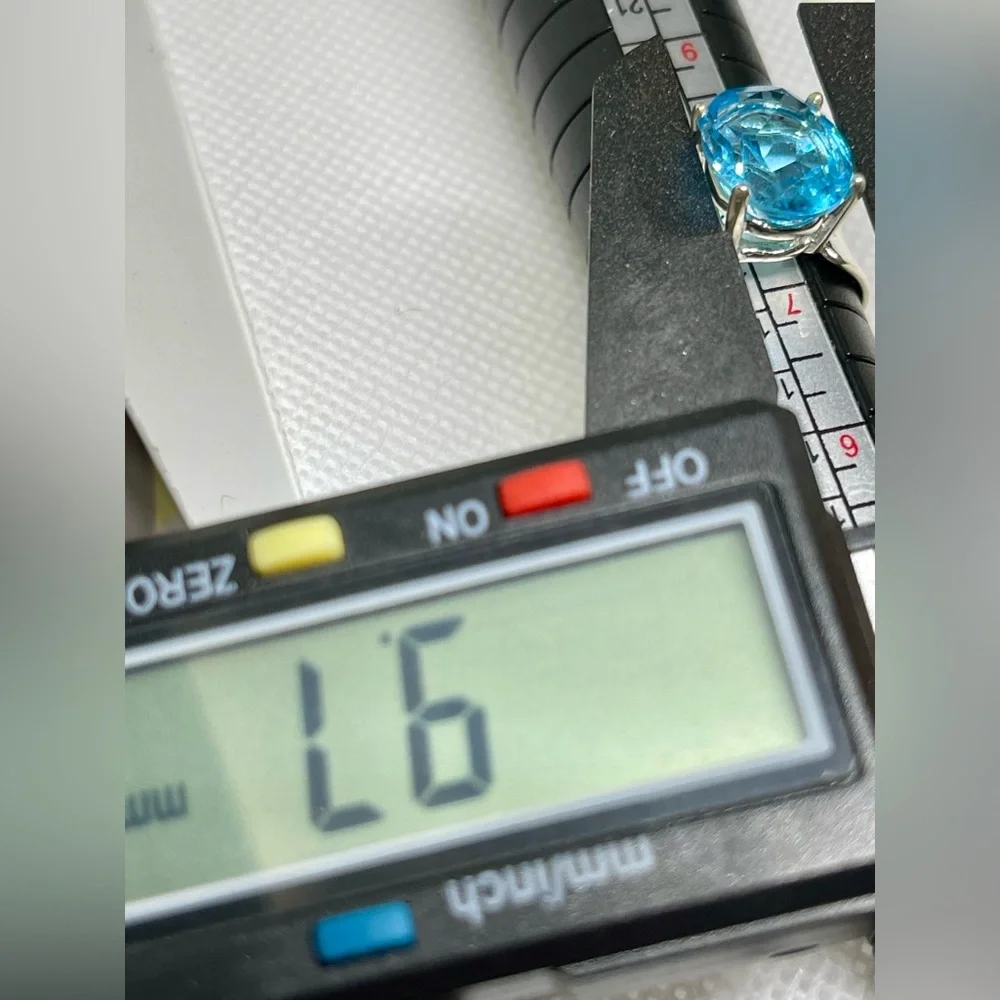 V Wieck 925 Real London Blue Topaz Sterling Ring 8